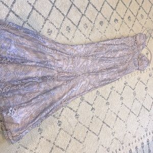 Purple lace prom dress